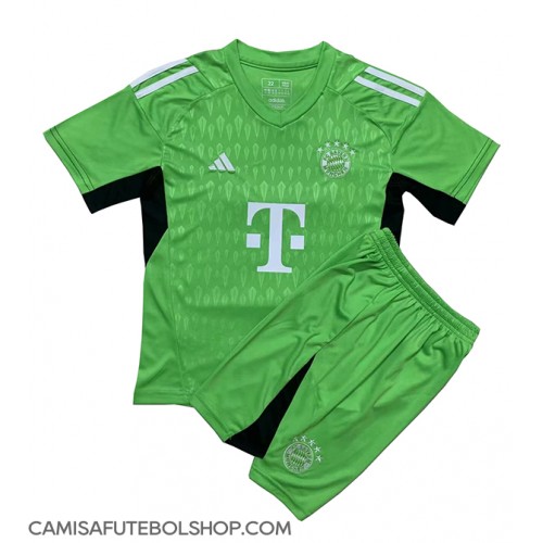 Camisa de time de futebol Bayern Munich Goleiro Replicas 1º Equipamento Infantil 2023-24 Manga Curta (+ Calças curtas)